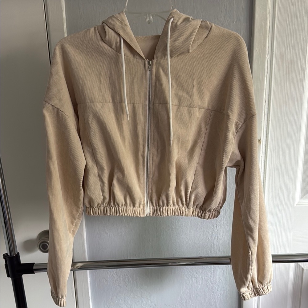 Women's Cream Hooded Jacket